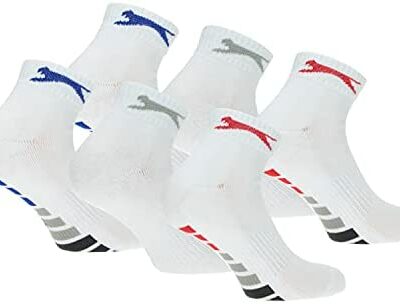 Slazenger Lot de 6 paires de chaussettes pour homme, au-dessus de la cheville, semelle intérieure en éponge, coton peigné