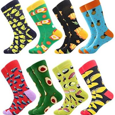 Bisousox Chaussettes fantaisie pour homme Chaussettes tendance classiques, chaussettes multicolores Motif amusant Chaussettes confortables et respirantes Cadeaux pour amis/Festivals 39-46