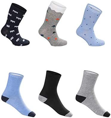 SG S.GIGEL 12 paires de chaussettes pour garçons en coton à haute proportion colorées pour enfants différents modèles/taille 23-26, 27-30, 31-34, 35-38