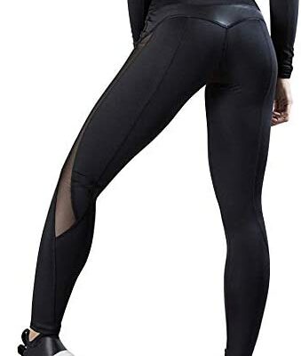 Vertvie Leggings de sport pour femme Patchwork Leggings Stretch Hanches Taille haute Yoga Fitness Jogging