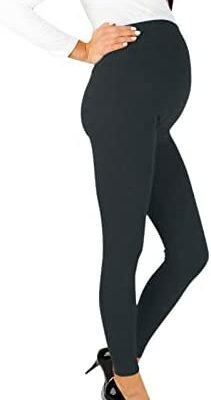 Dasongff Pantalon Maternité Stretch Pantalon Sans Couture Yoga Leggings Pantalon de Maternité Femme Leggings de Maternité Blanc Grossesse Chic 7 8