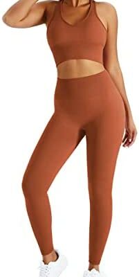 CNASA ensemble de survêtement 2 pièces pour femmes soutien-gorge et leggings de sport en V profond ensemble de Yoga nouveau Topline Modification ensemble de Fitness