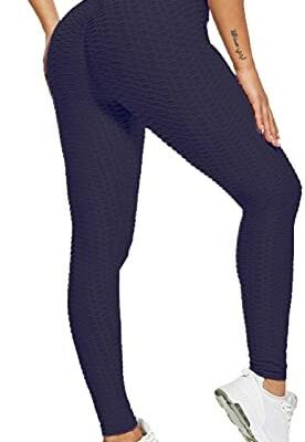 SotRong Pantalon de yoga taille haute pour femme Push Up Fitness Leggings Belly Leggings Hip Control