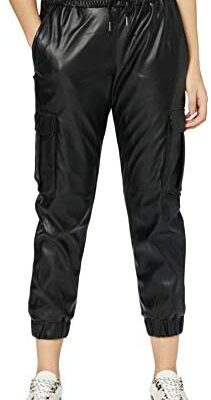 Urban Classics Pantalon cargo en similicuir pour femme