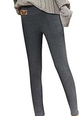 Universal Solid Color Warm Winter Pants Skinny Épais Polaire Laine Femme Cachemire Chaud Doux Hiver Pantalon Pantalon Leggings Pantalon Jeans Blanc et Noir (Gris, XXXXL)