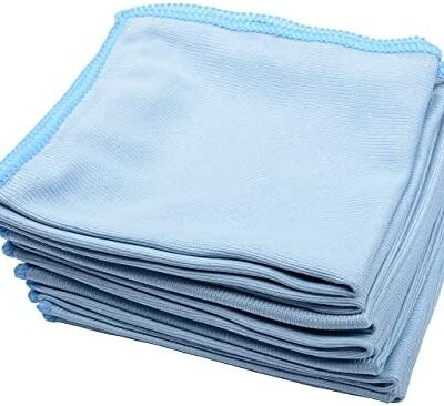 MUZOCT 8 pcs 30 x 30 cm Chiffon de Nettoyage en Microfibre Serviette pour Fenêtre Miroir Maison Cuisine Chariot