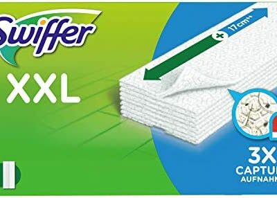 Recharge de lingettes sèches Swiffer Broom XXL, 12 lingettes nettoyantes pour balais Swiffer, capture et retient la poussière