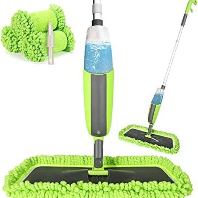 Vadrouille avec vaporisateur, Winpok Microfiber Floor Mop Spray Mop Spray Mop Premium Mop (Vert)