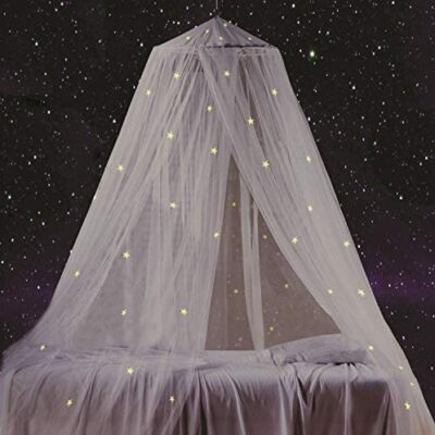 Couvre-lit du sud à l'est, brillant dans les étoiles fluorescentes sombres, un cadeau pour les bébés, les enfants, les garçons, les filles, les filles. Auvent pour berceaux, lits d'enfants, lits de filles ou lits doubles.