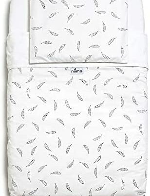 Niimo Drap Co-Sleeping 3 Pièces 100% Coton + 1 Couette 450g Compatible avec Lit Kinderkraft UNO Chicco Next 2 Me Lullago Taille 50x83 (Plume)