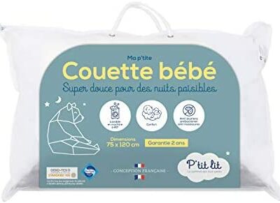 P'tit lit - Couette Bébé | SHOPBOP Kids - 75x120 cm - Anti-acarien - Idéal pour les lits 60x120 cm - 100% Microfibre - Oeko Tex® - Design Français