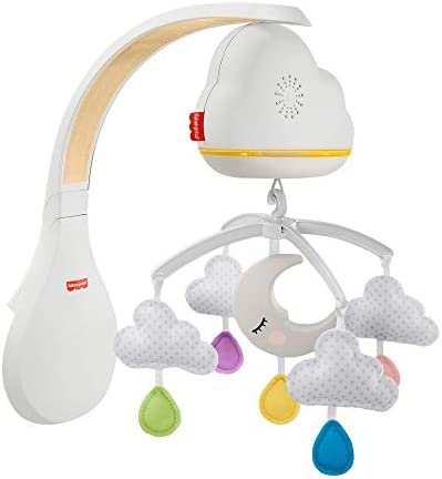 Fisher-Price Soothing Clouds Music Berceau Téléphone avec capteur de pleurs, son et lumière, convertible en veilleuse, dès la naissance, GRP99