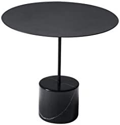 HHGO moderne canapé table d'appoint marbre portable multifonctionnel métal table basse côté dormir nuit coin salon petit appartement guéridon