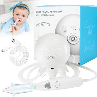 Aspirateur nasal pour bébé | Tasse nasale pour bébé | Nettoyeur nasal électrique, 3 niveaux d'aspiration, aspirateur nasal rechargeable pour nouveau-nés, embout en plastique souple