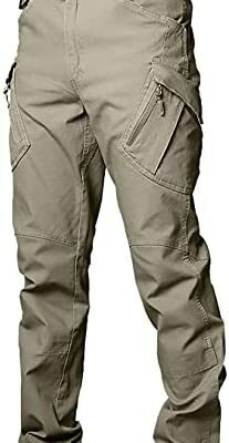 Vecys Pantalon cargo de travail militaire pour homme Pantalon cargo multi-poches pour homme Pantalon de poche extérieur en coton pour homme