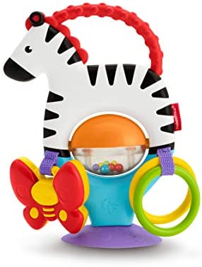 Fisher-Price My Active Zebra Baby Development Jouet ventouses, anneaux, papillons suspendus, textures et hochets, à partir de 3 mois, FGJ11