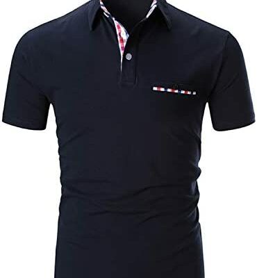 AIIODI Polos Homme Manches Courtes Mode Casual Check Golf Tennis Polos Coton