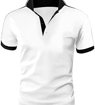 Pinkpum Polo à manches courtes pour homme en coton Coupe ajustée Golf Tennis T-shirt de sport décontracté