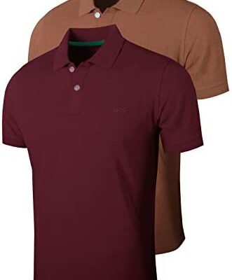 FULL TIME SPORTS® Lot de 2 polos à manches courtes pour homme, hauts de golf et de tennis décontractés et confortables