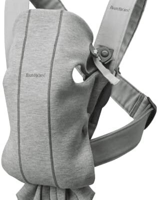 BABYBJÖRN Mini porte-bébé, tricot 3D, gris clair