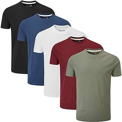 Charles Wilson Lot de 5 t-shirts unis à col ras du cou