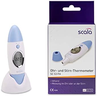 Scala SC 53 Thermomètre numérique infrarouge pour la fièvre Front, tempe et oreilles