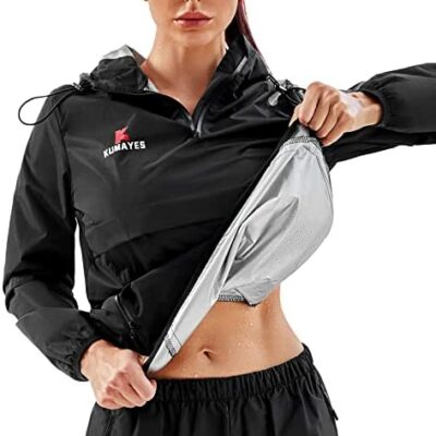 KUMAYES vêtements de transpiration pour femmes minceur vêtements de sauna vêtements de sport à manches longues sweat Fitness sport veste amincissante