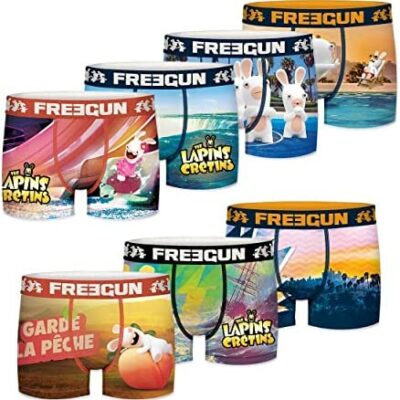 Boxer Homme Free Motion, Boxer Homme, Lapin, Maille Infroissable et Respirante (Lot de 7)