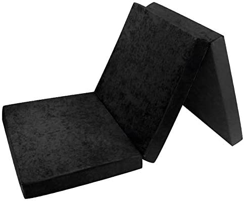 Fortisline matelas supplémentaire lit d'appoint pliant futon pouf 180x65x7 cm couleur noir