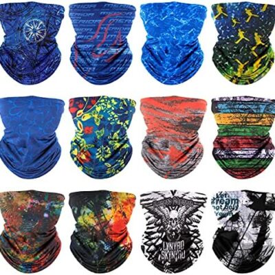 Bandana Multifonctionnel, 12 Pièces Tube Élastique Bandeau Couvre-Chef, Écharpe De Sport Sangle De Cheveux Cagoule Masque Coupe-Vent Antipoussière Résistant Aux UV Maison pour Yoga Cyclisme Randonnée