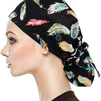 MINYING bonnet chirurgical capuchon en tissu chimique coton bonnet chirurgical femme fleur bonnet infirmière chapeau bonnet de bain bandeau écharpe front croix cheveux sortie