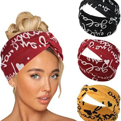 Genese Large Bandeau Élastique Bandeau Yoga Hijab Femmes et Filles Hijab 3 pcs