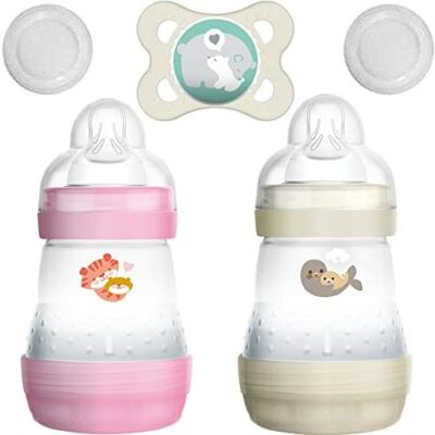 MAM lot de 2 biberons anti coliques 160 ml - tétine taille 1 dès la naissance