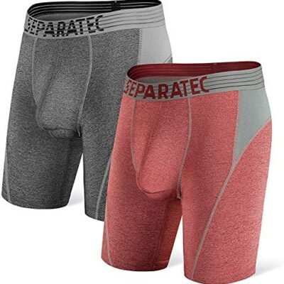 Seprec Boxer Briefs (Lot de 2) Slips longs pour hommes, doux et respirants