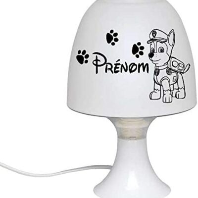 Lampe de Chevet Enfant Peinture Personnalisée + Nom (27 Peintures / 9 Couleurs au Choix) ++ Cadeaux Originaux pour Noël, Baptême, Anniversaire, Naissance++ (Chase)