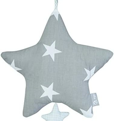 roba Hanging Music Star "Little Star" - Aide au Sommeil - Lavable - Unité de Musique Amovible - Gris/Blanc