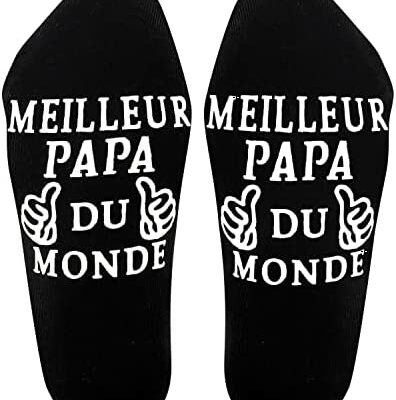 Cadeaux papa Merclix/chaussettes papa fête des pères, cadeaux pour papa, nouveauté humour chaussettes antidérapantes drôles pour hommes, cadeaux d'anniversaire papa