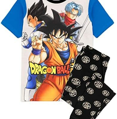 Dragon Ball Z Super Pyjama Garçon Goku Anime Noir T-Shirt Pantalon PJS