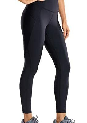 CRZ YOGA Femme Sports Fitness Running Leggings 7/8 Poches Ceinture Haute 63cm