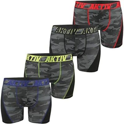 Boxer Running Homme, Calecon Homme, AKTIV, Agréable et Multisport (Pack de 4)