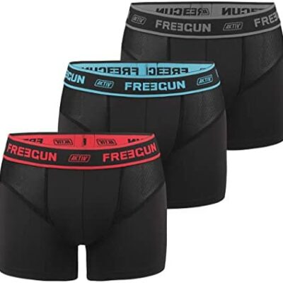 FREEGUN Boxer durable pour homme, slip pour homme, AKTIV, agréable et incassable (lot de 3)