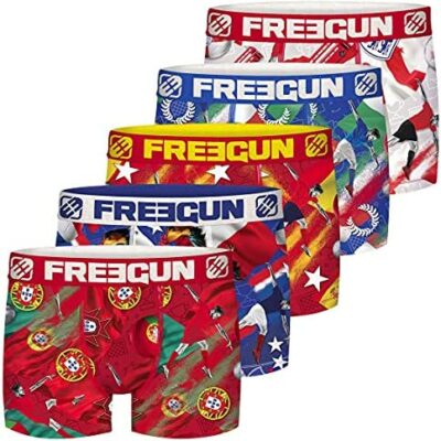 FREEGUN Boxer en microfibre Europ' pour homme (lot de 5)