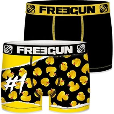 FREEGUN Durable Boxer pour homme, slip pour homme, anti-transpirant, léger (lot de 2)