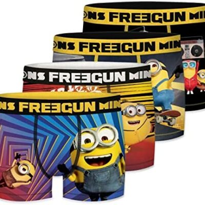 Minions Boxer pour homme, slip pour homme, Moi, moche et méchant, confortable et durable (lot de 4)