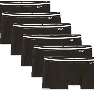 Dim Boxer Ecodim Coton Stretch No Tab Homme x6, Noir (Noir/Noir/Noir/Noir+Noir/Noir 0hz), 4