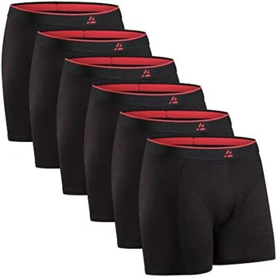 DANISH ENDURANCE Lot de 6 Boxers en Fibre de Bambou, Boxer Respirant Super Doux, Homme