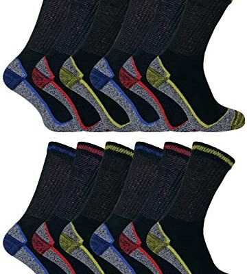 Chaussettes De Travail Pour Hommes Épaissies Respirantes Anti-transpirantes Été Coton Bambou Chaussettes De Travail-Noir-