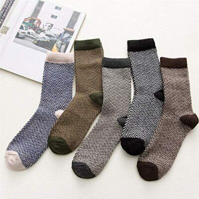 DeaAmyGline Chaussettes Hiver Froid Doux Laine Chaud Double Maille Chaussettes Homme Chaussettes Fantaisie Chat Homme