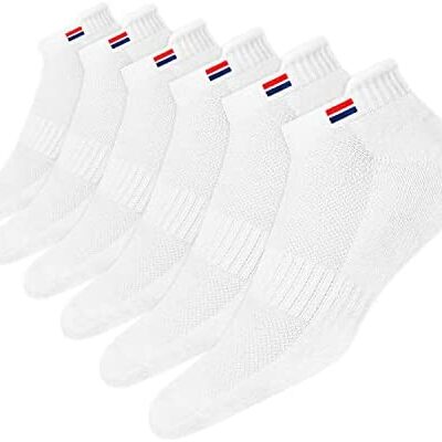 NAVYSPORT Chaussettes de sport en coton pour homme - Lot de 6 chaussettes unisexes