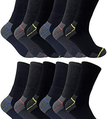 Ultimate Work Socks 3, 6, 12, 24 Pairs Work Socks Bulk Men's Cotton 39-45 Euros